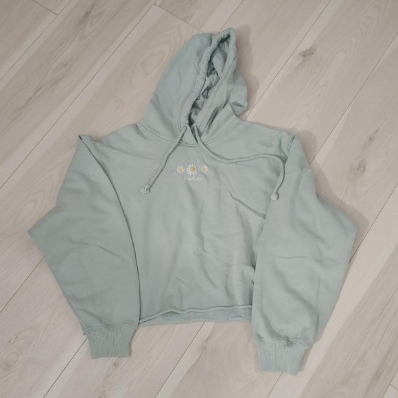 Hollister Cropped Hooded Sweatshirt - Size Medium - Picture 1 of 3